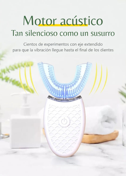 Cepillo de dientes eléctrico para adultos, carga USB automática, cepillo de dientes en forma de U, cepillo de dientes recargable inteligente de 360 grados